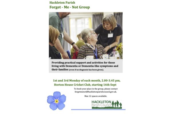 Hackleton Parish Council Launches New Forget Me Not Group